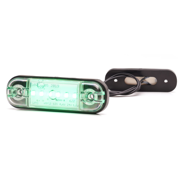 Fanalino ingombro verde a 6 led 12/24v
