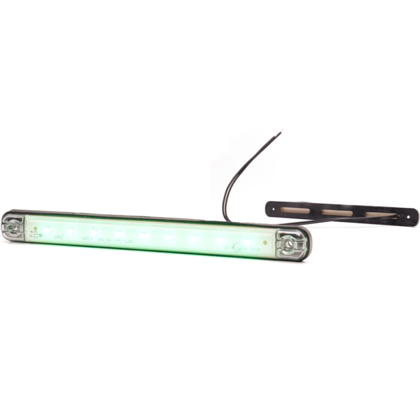 Fanalino ingombro verde a 12 led slim 12/24v