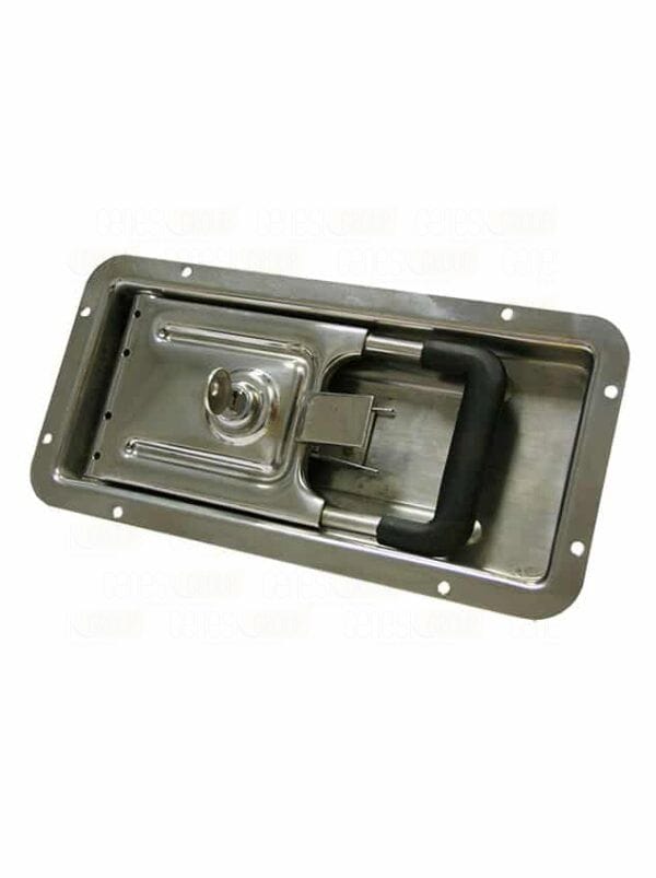 Chiusura incassata in inox compl. di inganci e supporti