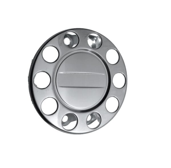 Disco coprimozzo anteriore 10 fori in acciaio inox, per cerchi in lega con doppia staffa di fissaggio ø 22,5 mm
