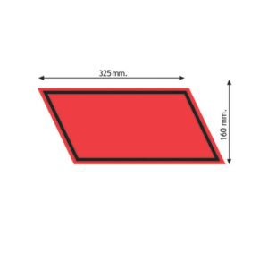 Kit di segnaletica adesiva obbligatoria per veicoli adibiti al trasporto merci in regime di “conto proprio”. Resistente agli agenti esterni e conforme normativa per l’identificazione veicolare.