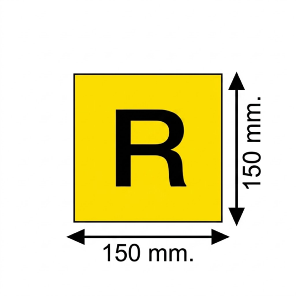 Adesivo lettera r giallo 15×15