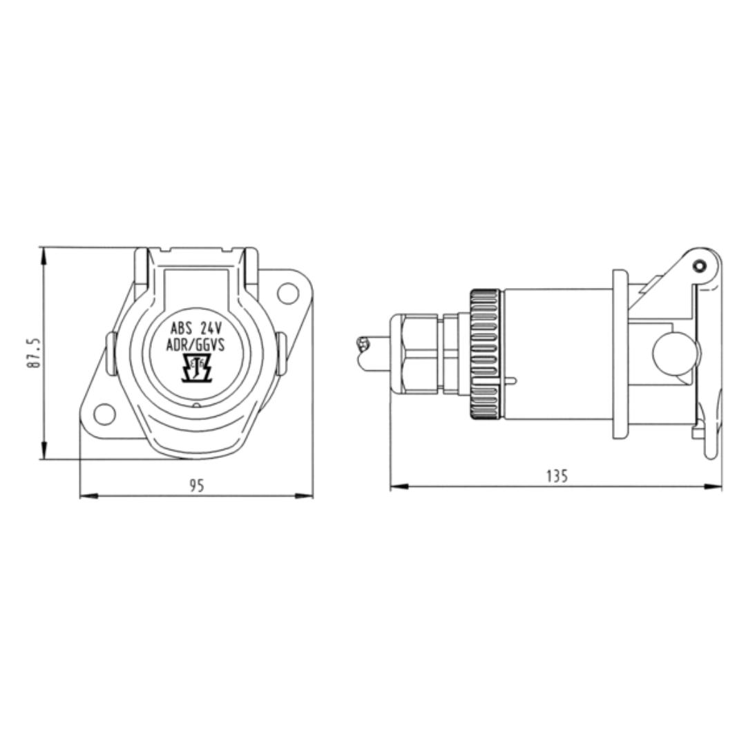 Presa 7 Poli ABS/EBS/ADR 24V – Erich Jaeger ISO 7638-1 per Sistemi di Frenatura (Cod. 141070) Presa 7 Poli ABS/EBS/ADR 24V – Erich Jaeger ISO 7638-1 per Sistemi di Frenatura (Cod. 141070)