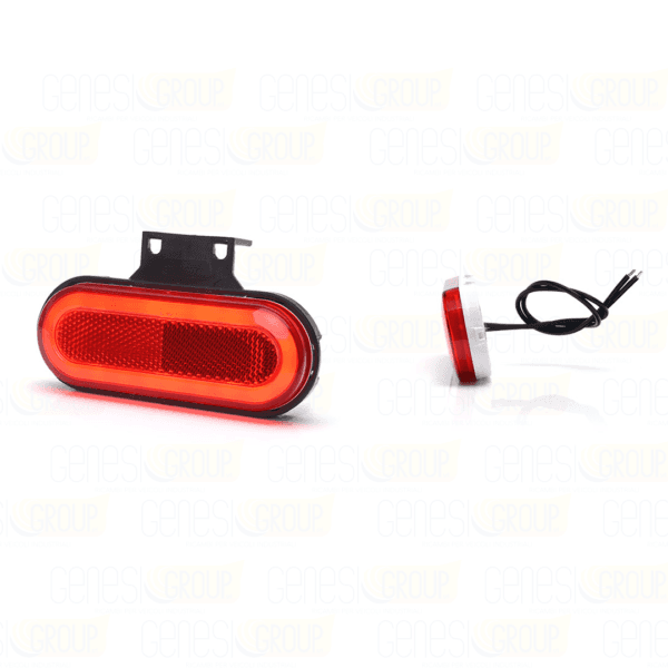 Fanali ingombro laterale led rosso effetto neon 12v/24v ovale