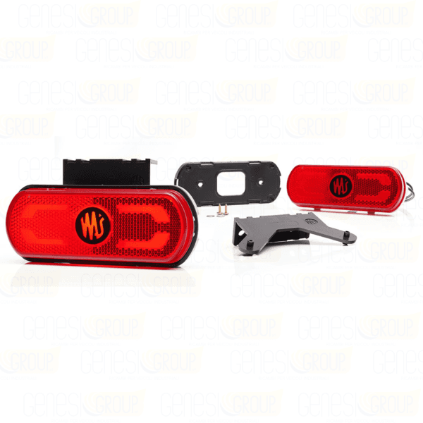 Fanali ingombro laterale led rosso effetto neon 12v/24v che proiettano luce sul terreno