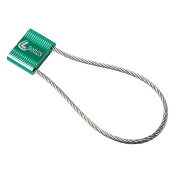 Set 10 sigilli ad alta sicurezza, testa alluminio galvanizzato, cavo in acciaio