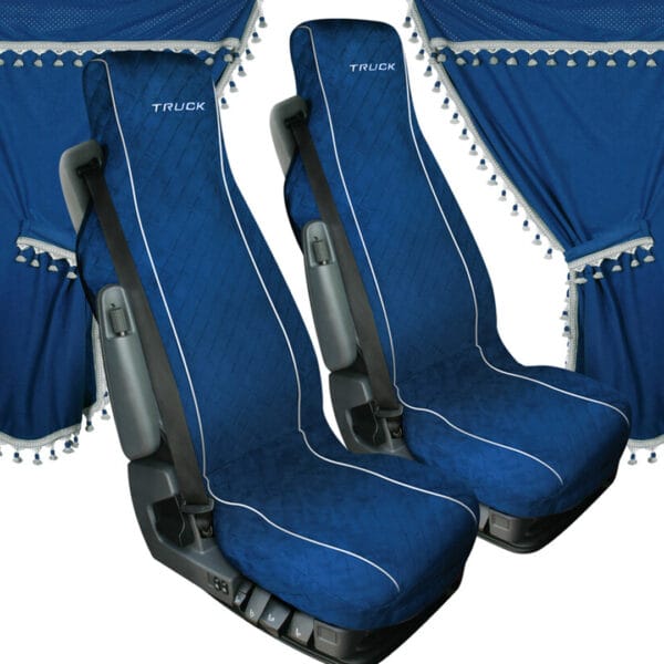 Set tende e coprisedili melissa, in microfibra per camion – blu