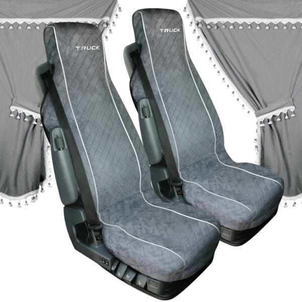 Set tende e coprisedili melissa, in microfibra per camion – grigio
