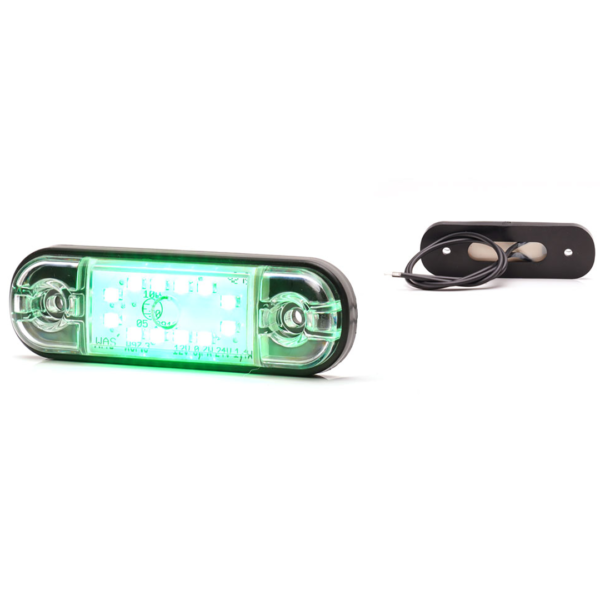Fanalino ingombro verde a 12 led 12/24v
