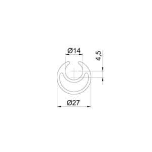 profilo in alluminio Ø27mm 3m