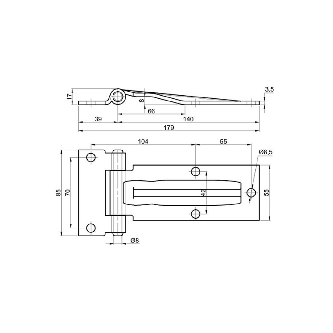 cerniera-bandella-metallo-disegno-tecnico-179x85mm cerniera-bandella-metallo-disegno-tecnico-179x85mm